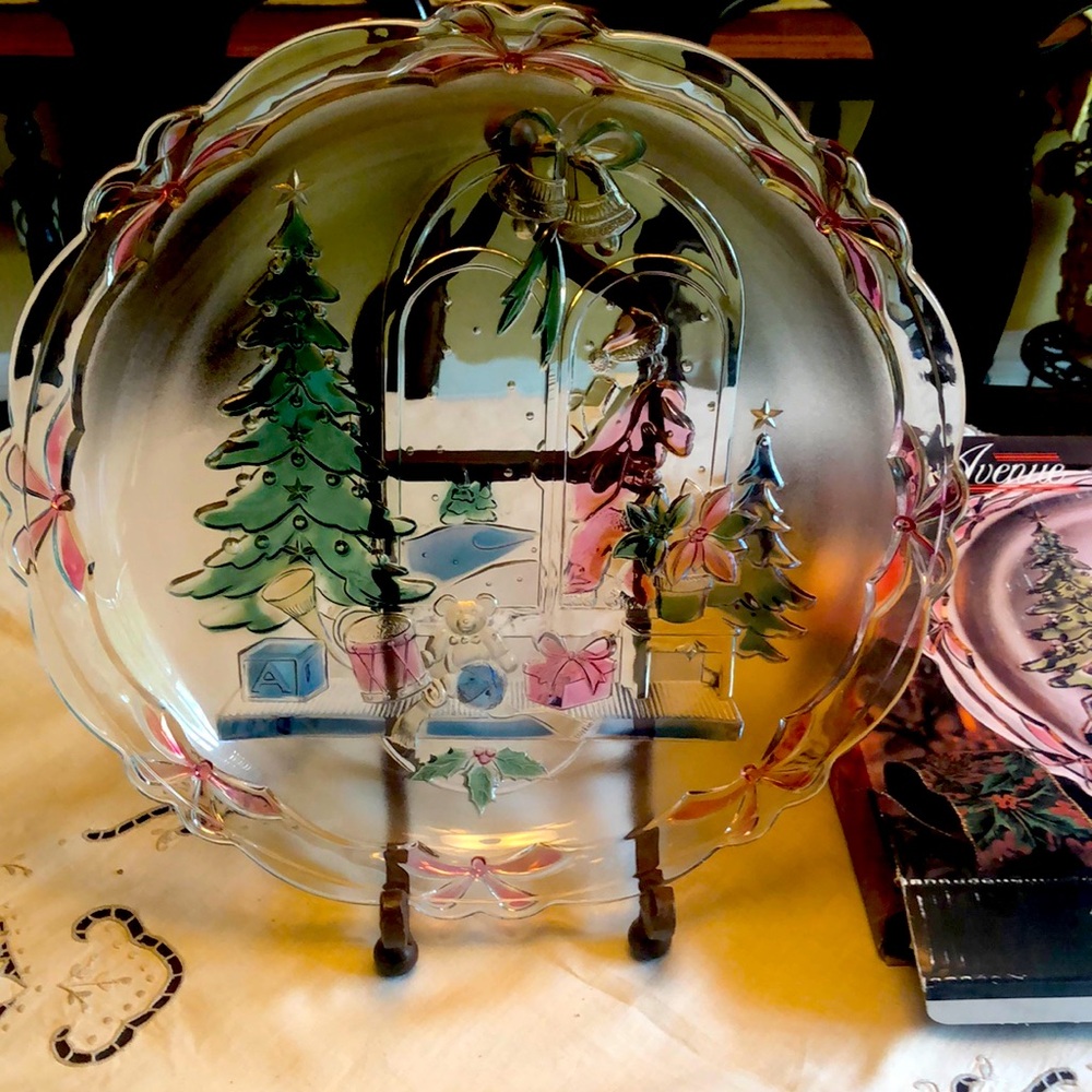 VTG. Park Avenue ‘Christmas Joy’ Crystal Platter.